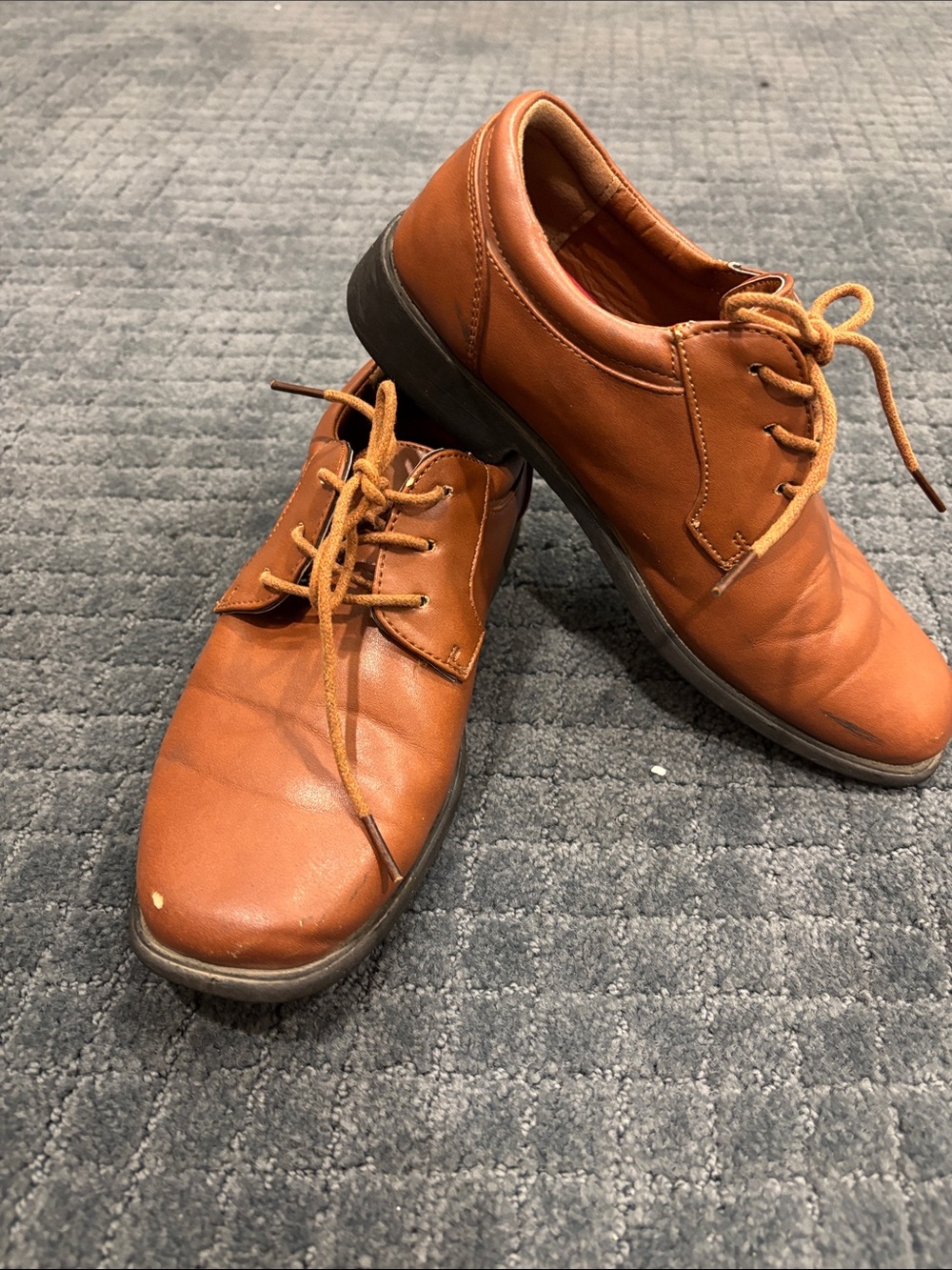 Oasis Boy’s Lace-Up Derby Shoes in Cognac Brown